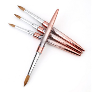 Professional Mini Manicure Pedicure Private Label Glue One Step Gel Pen Brush Nail Kolinsky Nail Art Brush