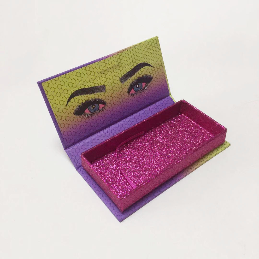 Custom wholesale eye mink lashes 3d bulk natural false fluffy real mink eyelash lashpackaging box with chain mini suitcase