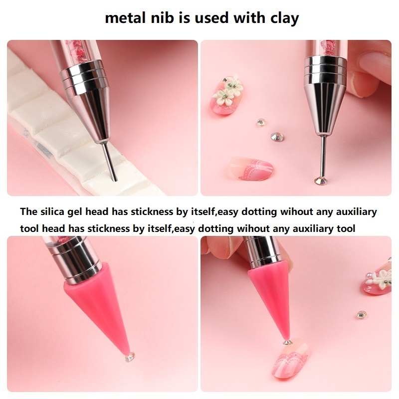 Nail Art Pencil Rhinestones Dotting Picker Pick Wax Pen For Crystal