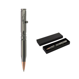 Valin pen Luxury Gun Metal Ball pen Action Bullet Shaped Refillable Ballpoint Ink Pen with custom logo