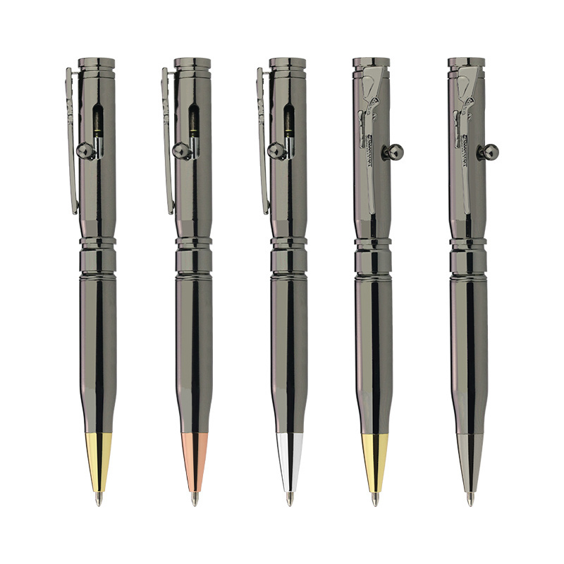 Valin pen Luxury Gun Metal Ball pen Action Bullet Shaped Refillable Ballpoint Ink Pen with custom logo