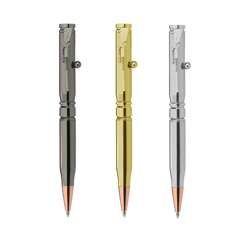 Valin pen Luxury Gun Metal Ball pen Action Bullet Shaped Refillable Ballpoint Ink Pen with custom logo