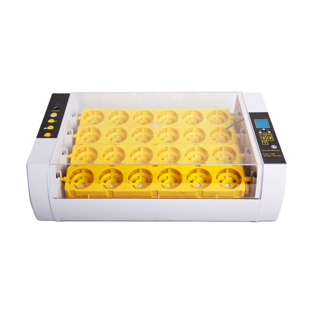 HHD 24s Led Egg Lighting Function With Auto Temperature Control And Display Automatic Egg Incubator