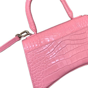 Leather pressed crocodile hourglass bag temperament portable messenger bag popular women's bag handbag