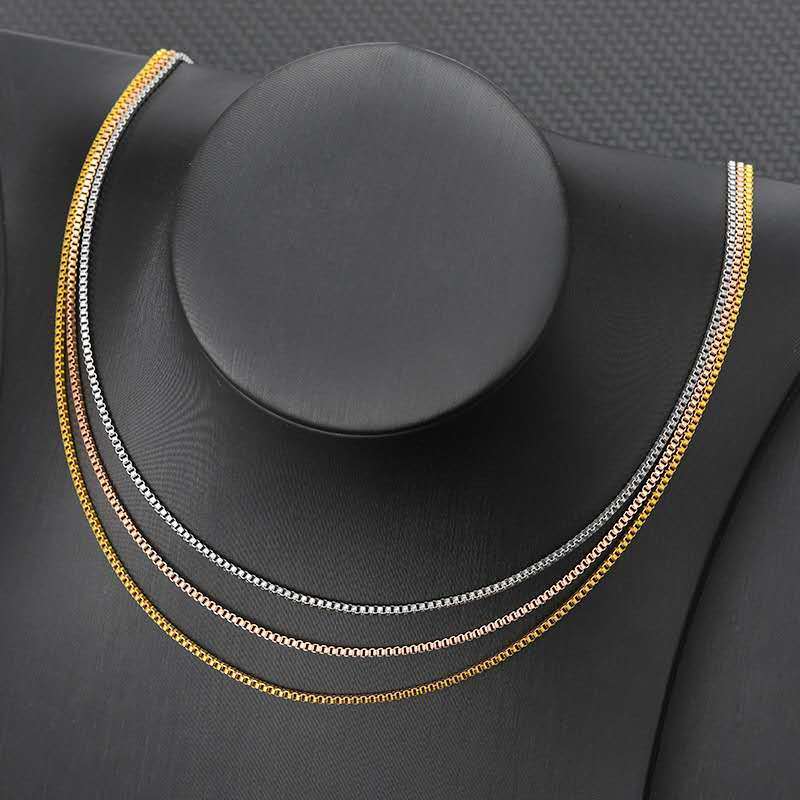 Wholesale 304 Stainless Steel Box Chain 18K DIY Custom Hip Hop Jewelry For Man Women