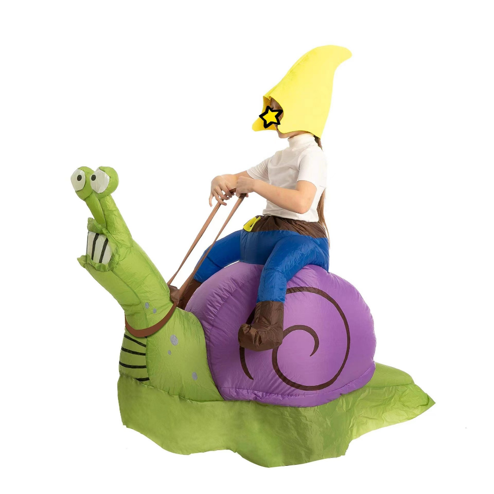 2023 New Halloween Riding Snail Inflatable Costume Parent-child School Party Funny Doll Inflatable Costume