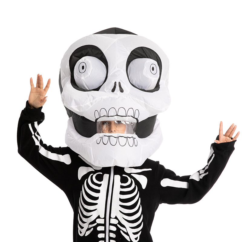 New Halloween Skull Costume Mask Alien Inflatable Suit Head Cover Party Supplies Performance Dress