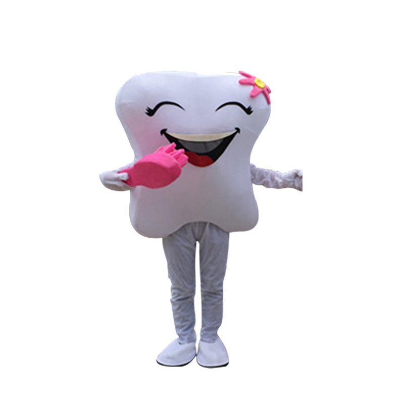 2023 White Tooth Mascot Costume Doctor of Teeth Party Dental Care Character Mascot Dress&Amusement Adults Cosplay Outfit Health