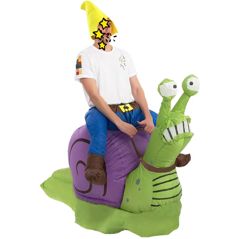 2023 New Halloween Riding Snail Inflatable Costume Parent-child School Party Funny Doll Inflatable Costume