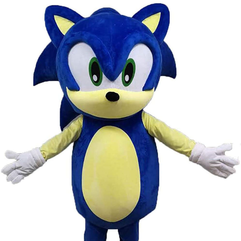 Factory Sonic Mascot Costume Plush Mascot Costume For Adult Halloween Birthday adults fancy dress Outfit