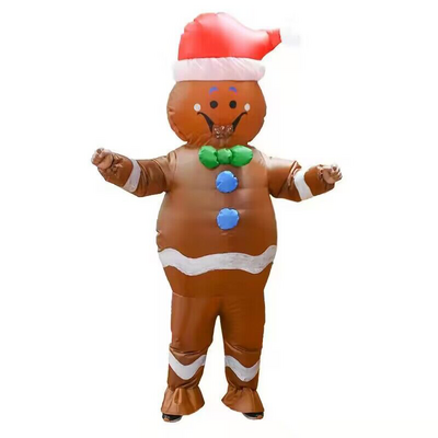 Factory Direct Christmas Inflatable Suit Halloween Party Clothes Gingerbread Man Inflatable Cartoon Costumes Mascot