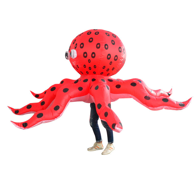 2023 Red Octopus Inflatable Costumes New Fancy Inflatable Dolls Cosplay Halloween Costumes Octopus Funny Costumes