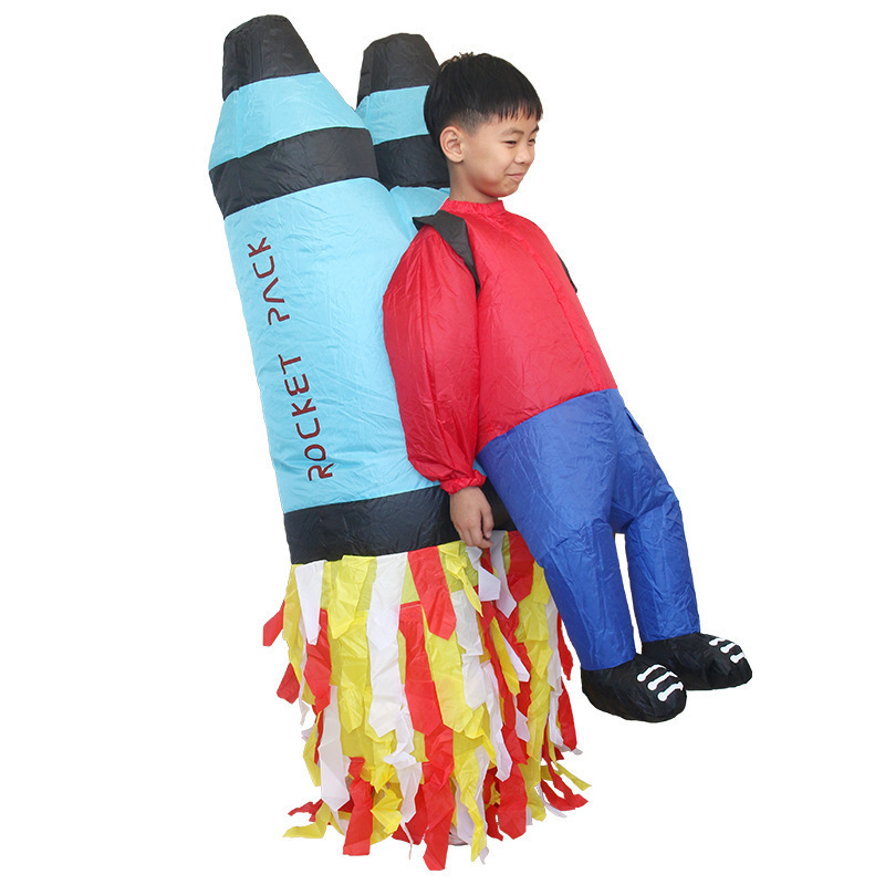 2023 Students Inflatable Halloween Jetpack Children's Performance Costume Ds Rocket Propeller Flight Suit Party Performance