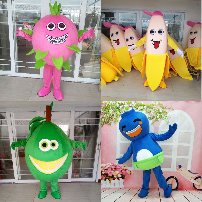 2023 Cute Fruit and Vegetable Cartoon Doll Costume Action Figure Pineapple Mango Watermelon Pomegranate Performance Costume