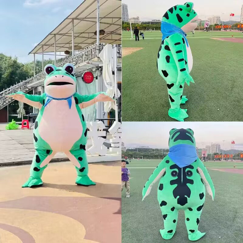 2023 New Children's Mascot Frog Costume Inflatable Adult Walking Performance Clothes Toad Gas Model Funny Decorations