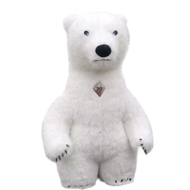 Christmas Outdoor Party Inflatable Giant Polar Bear Costume Christmas Mascot Inflatable Stuffed Animal Gift White Bear Costume