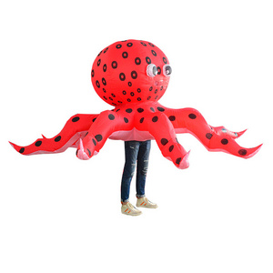 2023 Red Octopus Inflatable Costumes New Fancy Inflatable Dolls Cosplay Halloween Costumes Octopus Funny Costumes