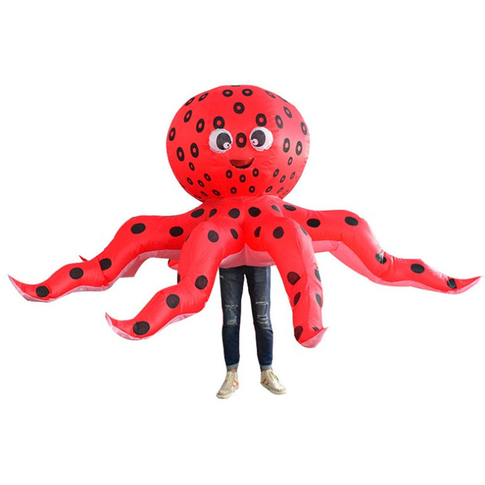 2023 Red Octopus Inflatable Costumes New Fancy Inflatable Dolls Cosplay Halloween Costumes Octopus Funny Costumes