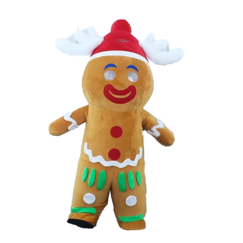 Cute Christmas Giant Gingerbread Man Inflatable Cosplay Costume Halloween Santa Claus Elk Performance Costumes Mascot