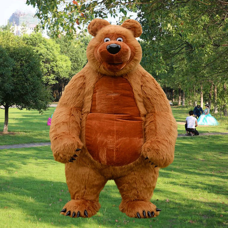 Factory wholesale Enjoyment CE inflatable giant 2M/2.6/3M inflatable brown Masha the bear Polar Bear mascot costume