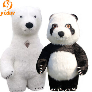 Bear Mascot Costume Inflatable Plush Teddy 2m Bear Cosplay Dress for Sale Brown Plain Business Party Halloween Cotton Handmade