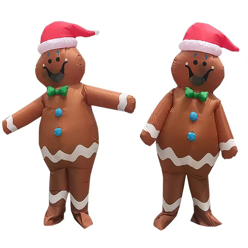 Factory Direct Christmas Inflatable Suit Halloween Party Clothes Gingerbread Man Inflatable Cartoon Costumes Mascot