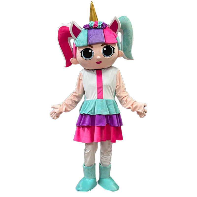 High Quality Deluxe Unicorn Doll Girl Mascot Costume Christmas Birthday Party Fancy Dress Halloween Carnival Cosplay Costume