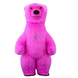 Inflatable Colorful Pink Blue Polar Bear Costume Fur Bear Christmas Halloween Costumes Mascot Cosplay Suit Fursuit