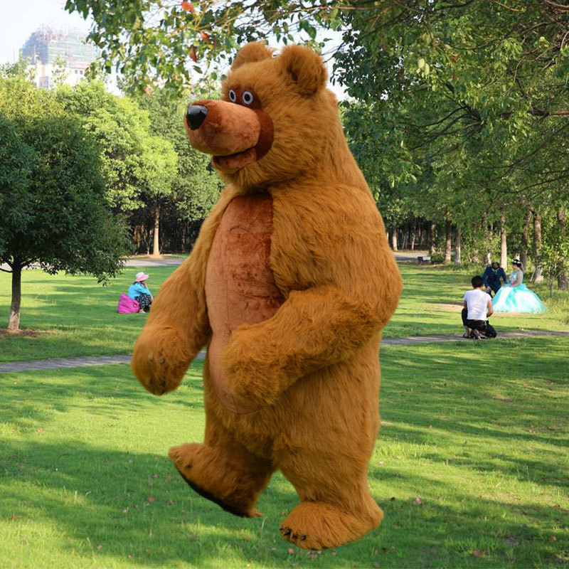 Factory wholesale Enjoyment CE inflatable giant 2M/2.6/3M inflatable brown Masha the bear Polar Bear mascot costume