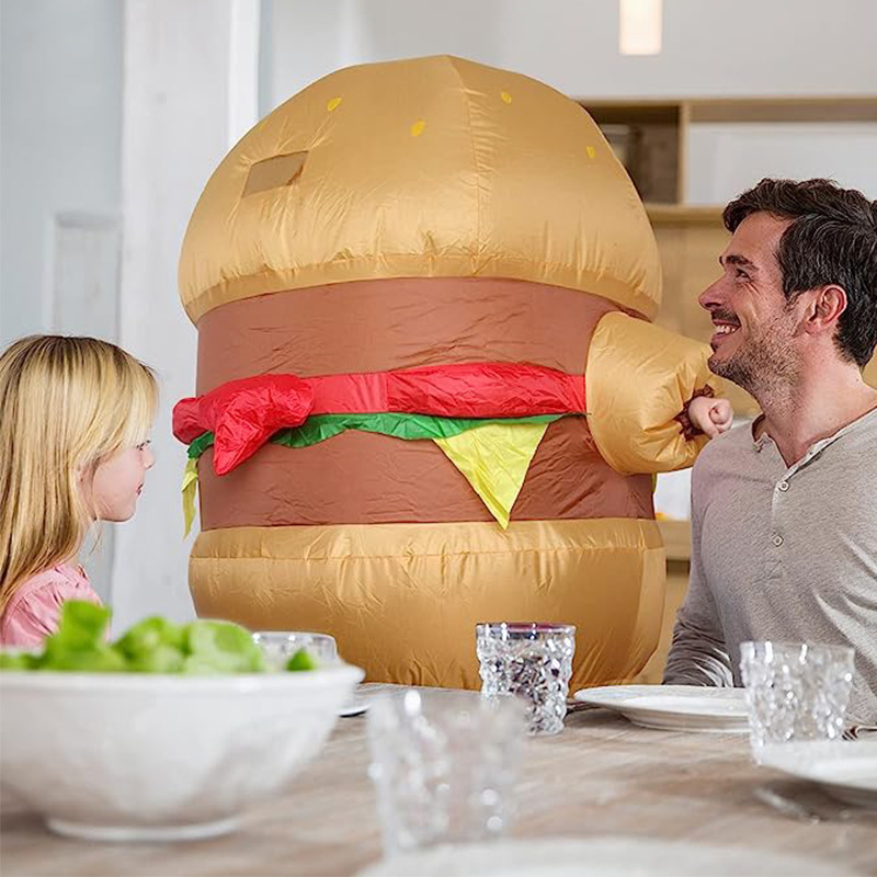 Blow up party Hamburger Inflatable suit mascot Halloween t rex costume inflatable t-rex dinosaur costume