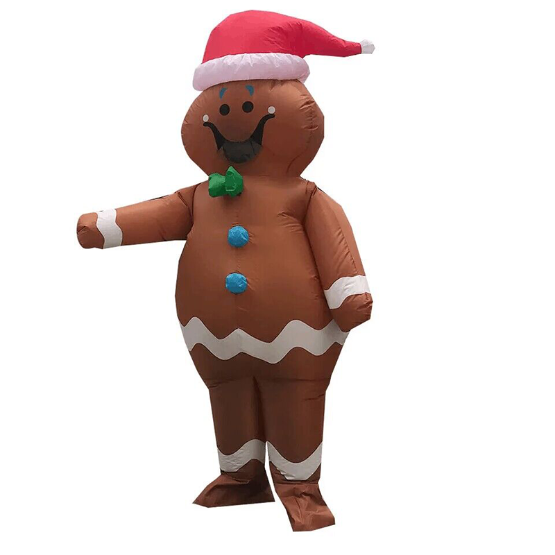 Factory Direct Christmas Inflatable Suit Halloween Party Clothes Gingerbread Man Inflatable Cartoon Costumes Mascot