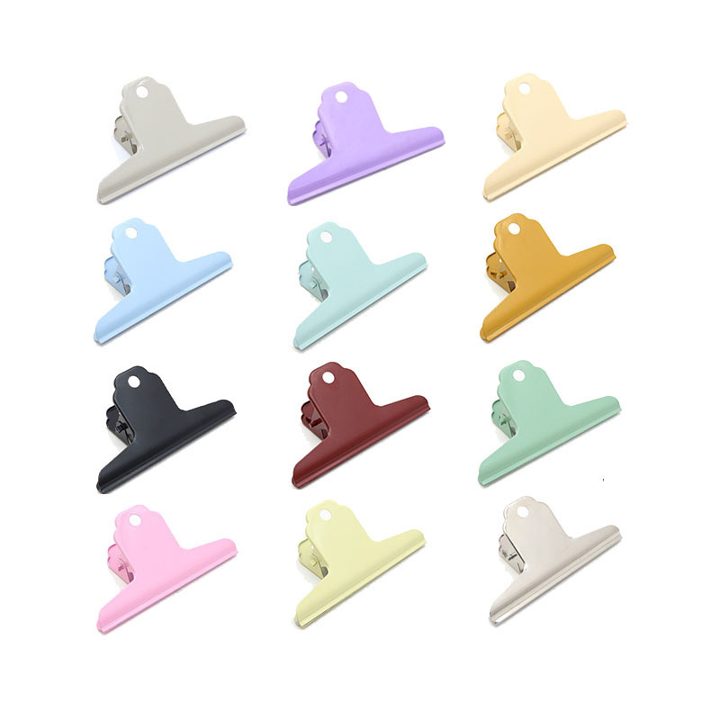 wholesale macaron color 100mm Large Metal Paper Binder Clips Food Bag clip Bulldog Clips with logo