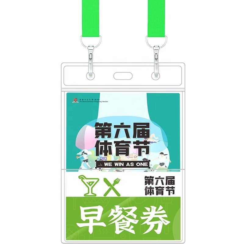 School Office Staff Soft Double 2 Pocket Conference Exhibition Badge ID Card Holder PVC BADGE