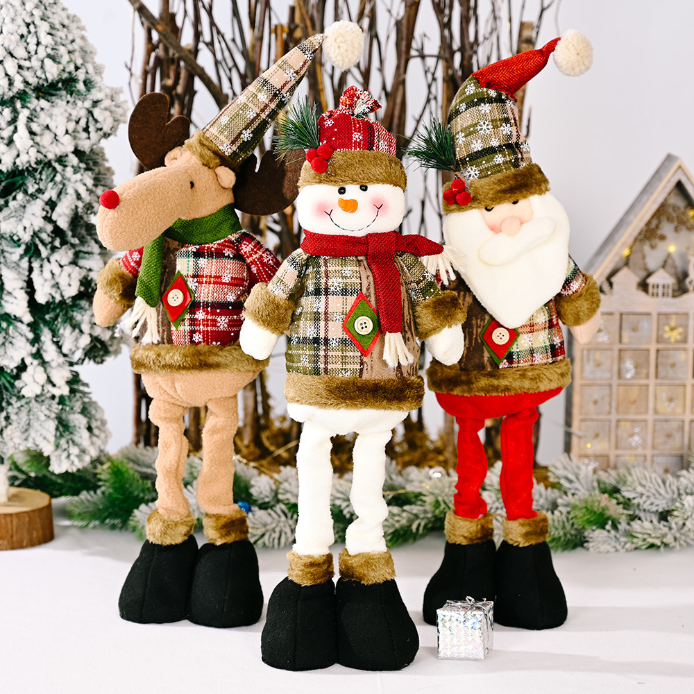 2023 Retractable Snowman Elk Toys santa claus dolls decor kids christmas gift with christmas decoration supplies