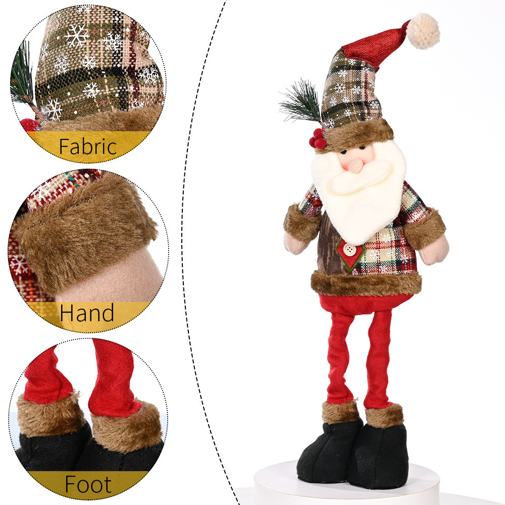 2023 Retractable Snowman Elk Toys santa claus dolls decor kids christmas gift with christmas decoration supplies