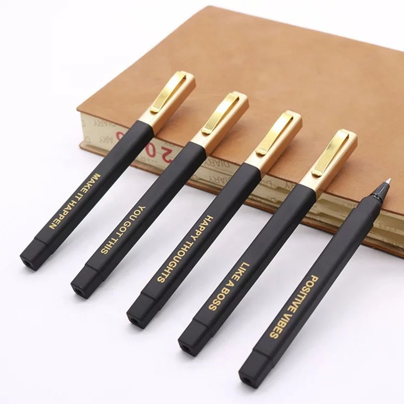 High quality Hot selling luxury gold clip rubber square hotel ball pen with custom logo ballpoint pen