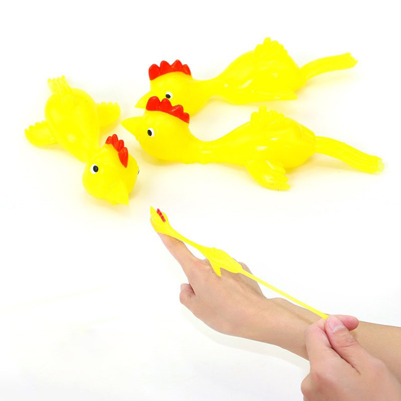 Novelty Funny Stretchable Flick Rubber Animals Dinosaurs frog Turkey Finger Slingshot Toy