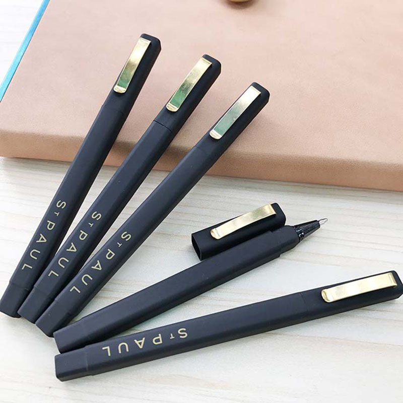 High quality Hot selling luxury gold clip rubber square hotel ball pen with custom logo ballpoint pen