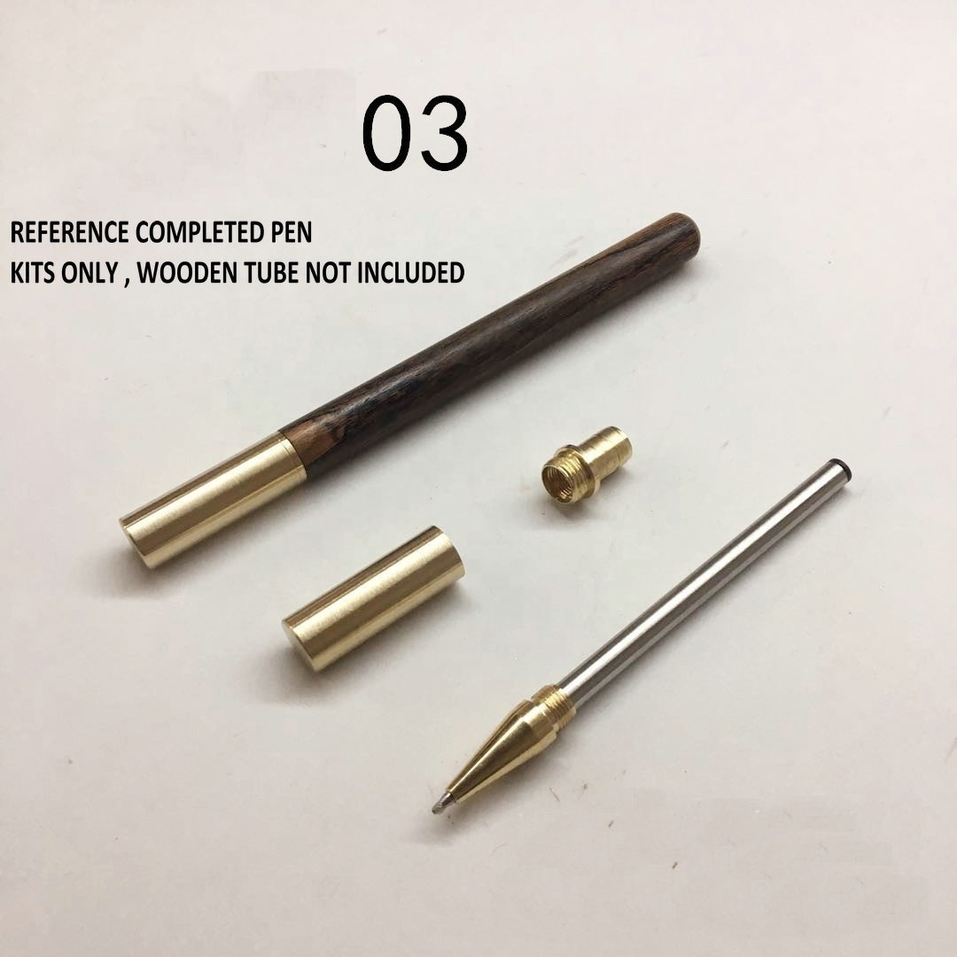 wholesale woodturning craft solid brass pen parts wooden pen making kits DIY wood turning Tubeless fountain roller ball pen kit