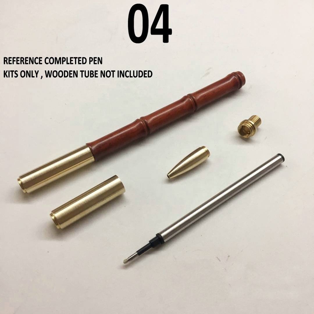 wholesale woodturning craft solid brass pen parts wooden pen making kits DIY wood turning Tubeless fountain roller ball pen kit