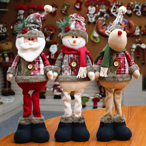 2023 Retractable Snowman Elk Toys santa claus dolls decor kids christmas gift with christmas decoration supplies