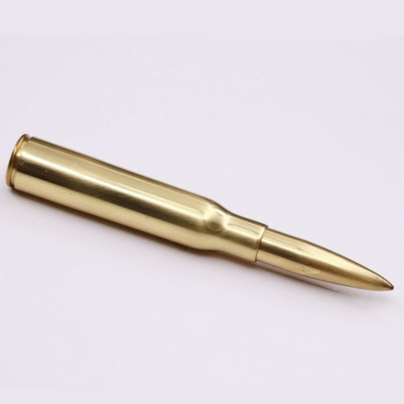 Engrave Bullet Gun Ballpoint Pens Man Gifts Pocket Capsule Pen 22 Gun Casing Yellow Brass Tactical Metal Bullet Shape Ball Pen