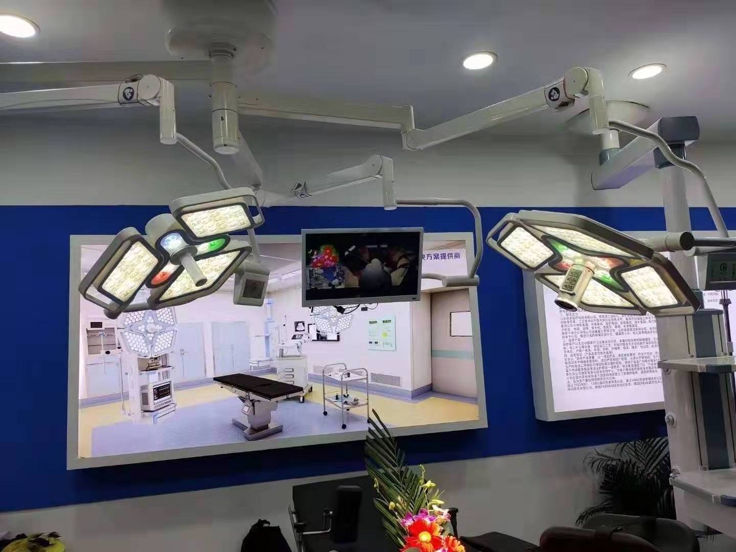 Medical theatre room double dome shadowless led Ceiling portable wall mounted surgical operating light with CE