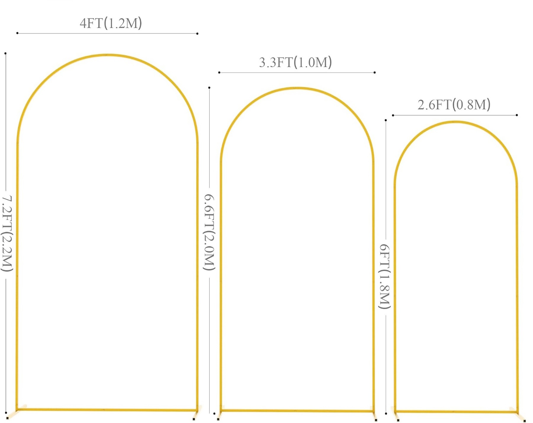 Wholesale 6 '6.6' 7.2 'Metal arch balloon frame background stand Birthday Wedding Arch party event venue layout props