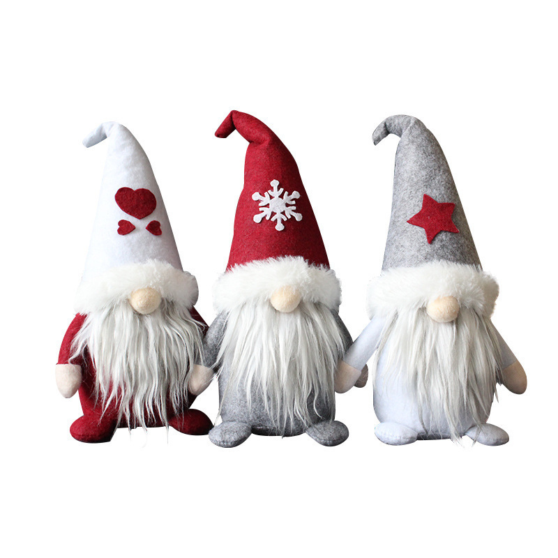 Christmas Gnome Santa Plush Doll with hat and No Face Christmas Ornaments for Holiday Gifts