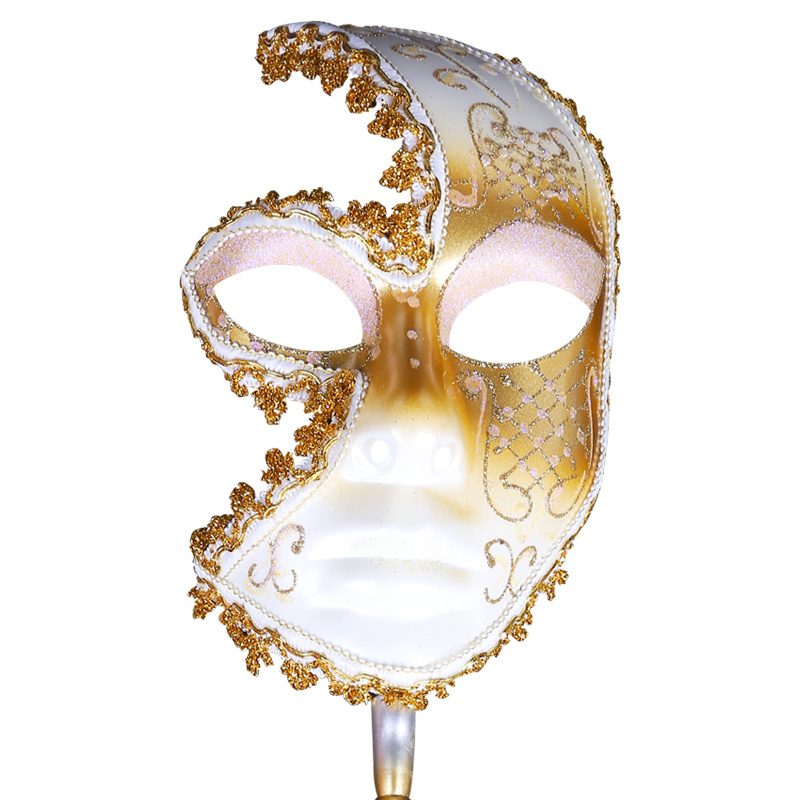 Women Full Face Elegant Venetian Carnival mask With A Stick