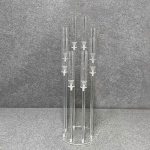 8 Arms Acrylic Candelabra Centerpiece for Wedding Party Decoration Supplies Led Candle Holder