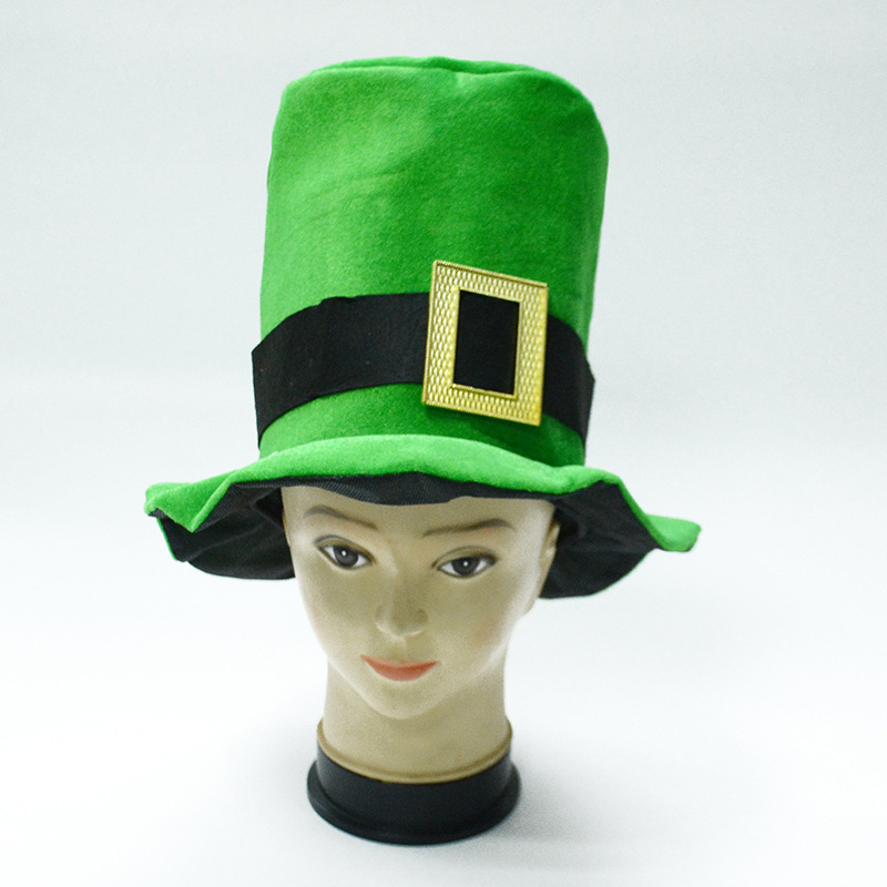 Irish Hat and Beard - Green Leprechaun Top Hat and Beard St Patrick's Day Costume Accessories