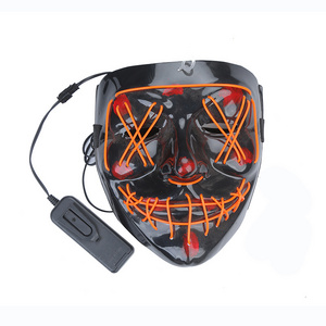 Hot Halloween Led Mask Purge Neon Masks Election Mascara Costume Dj Party Light Up El Masks Glow Dark Punk Fashion Cosplay