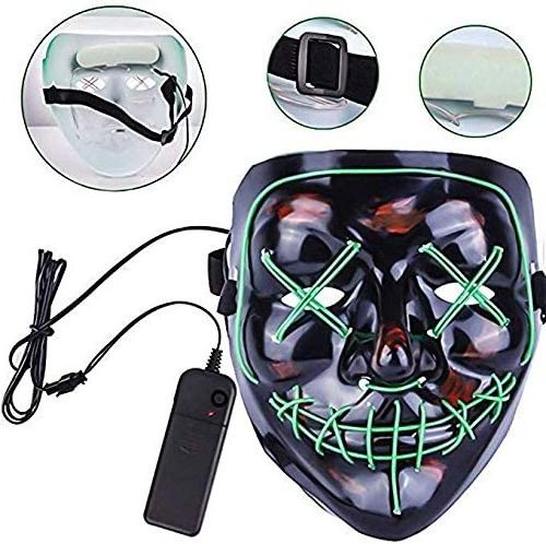 Hot Halloween Led Mask Purge Neon Masks Election Mascara Costume Dj Party Light Up El Masks Glow Dark Punk Fashion Cosplay